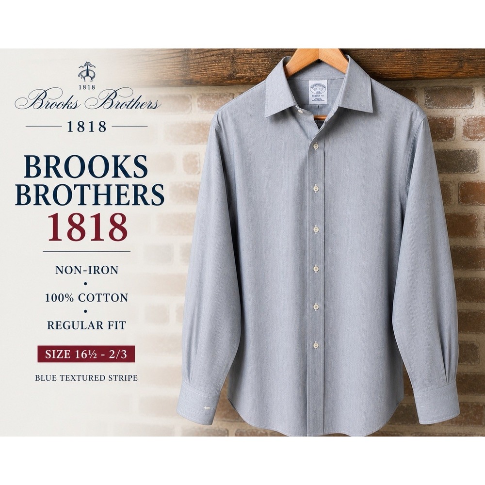 Brooks Brothers Regent Fit Men's 16.5 2/3 Striped Non Iron Dress Shirt